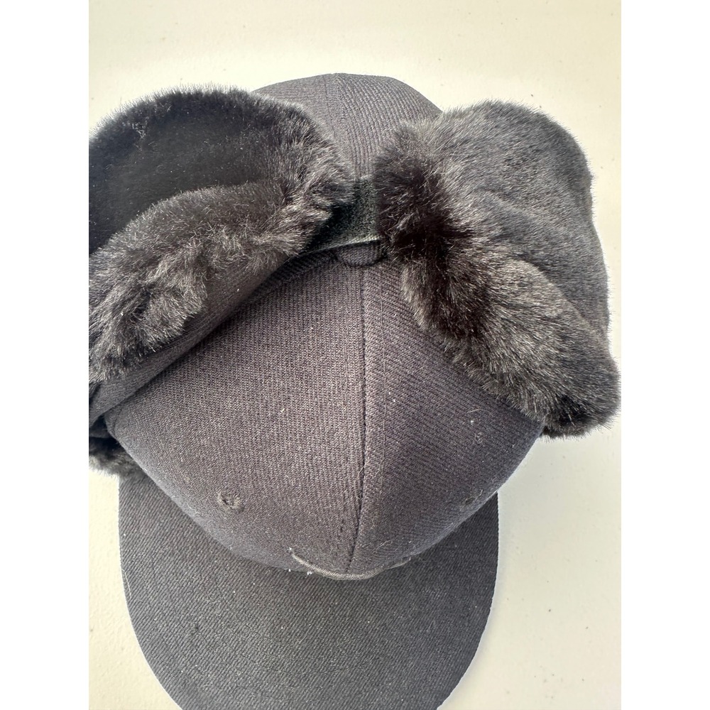 Hatco Detroit Tigers Black Faux Fur Ear Flap Fitted Hat Mens Large 7 1/2-7 5/8 - Picture 5 of 9